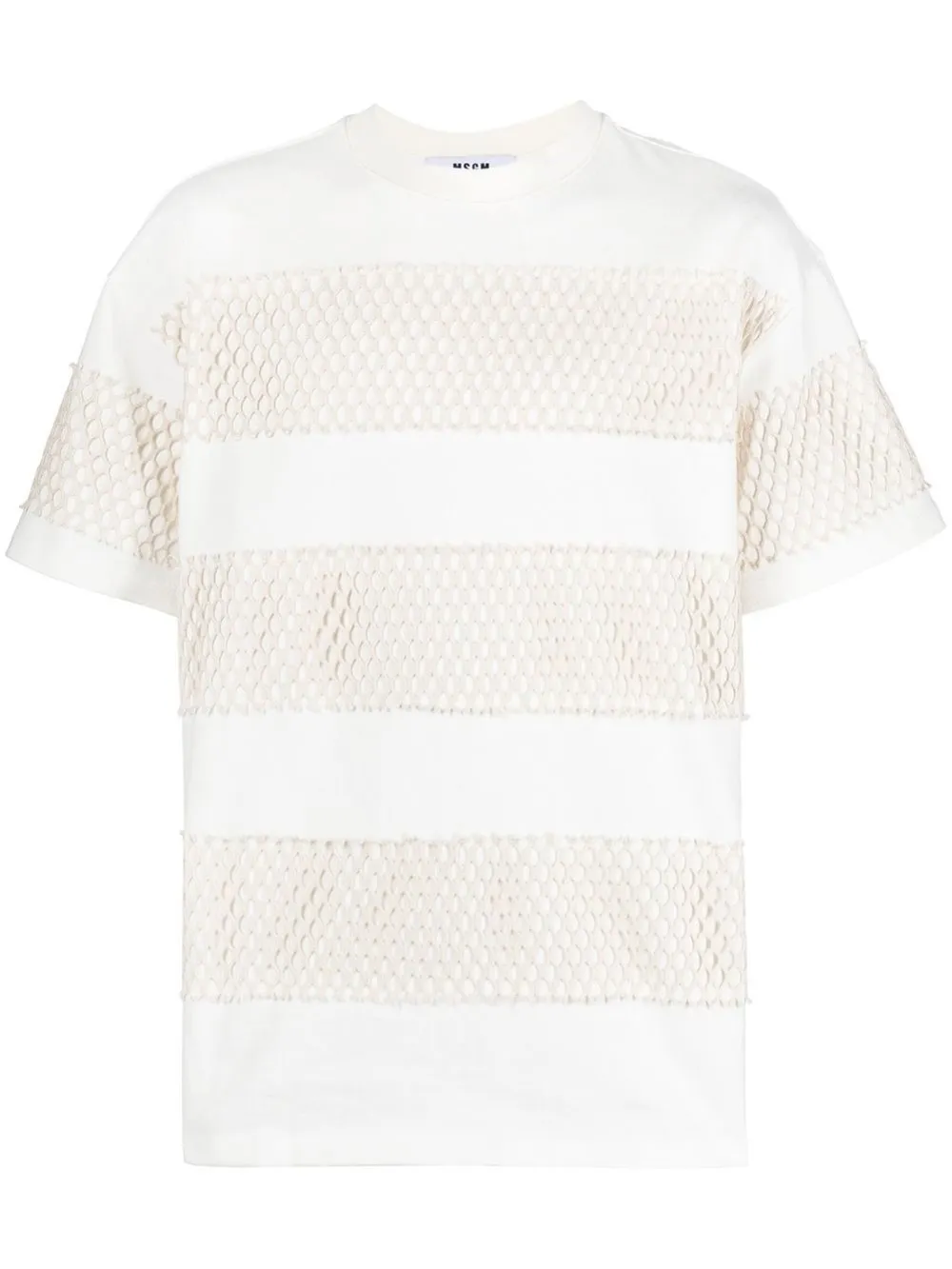 Msgm Panelled Crewneck T-shirt In White