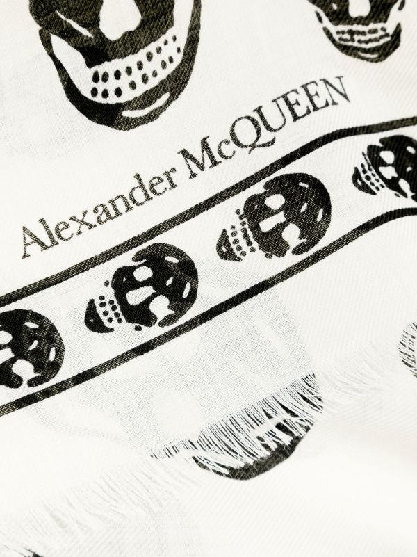 Alexander McQueen Skull-Print Wool Scarf