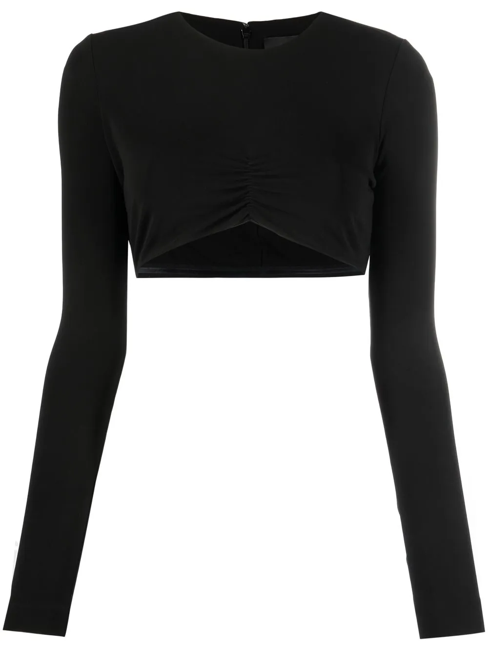 

Dsquared2 ruched long-sleeve cropped top - Black