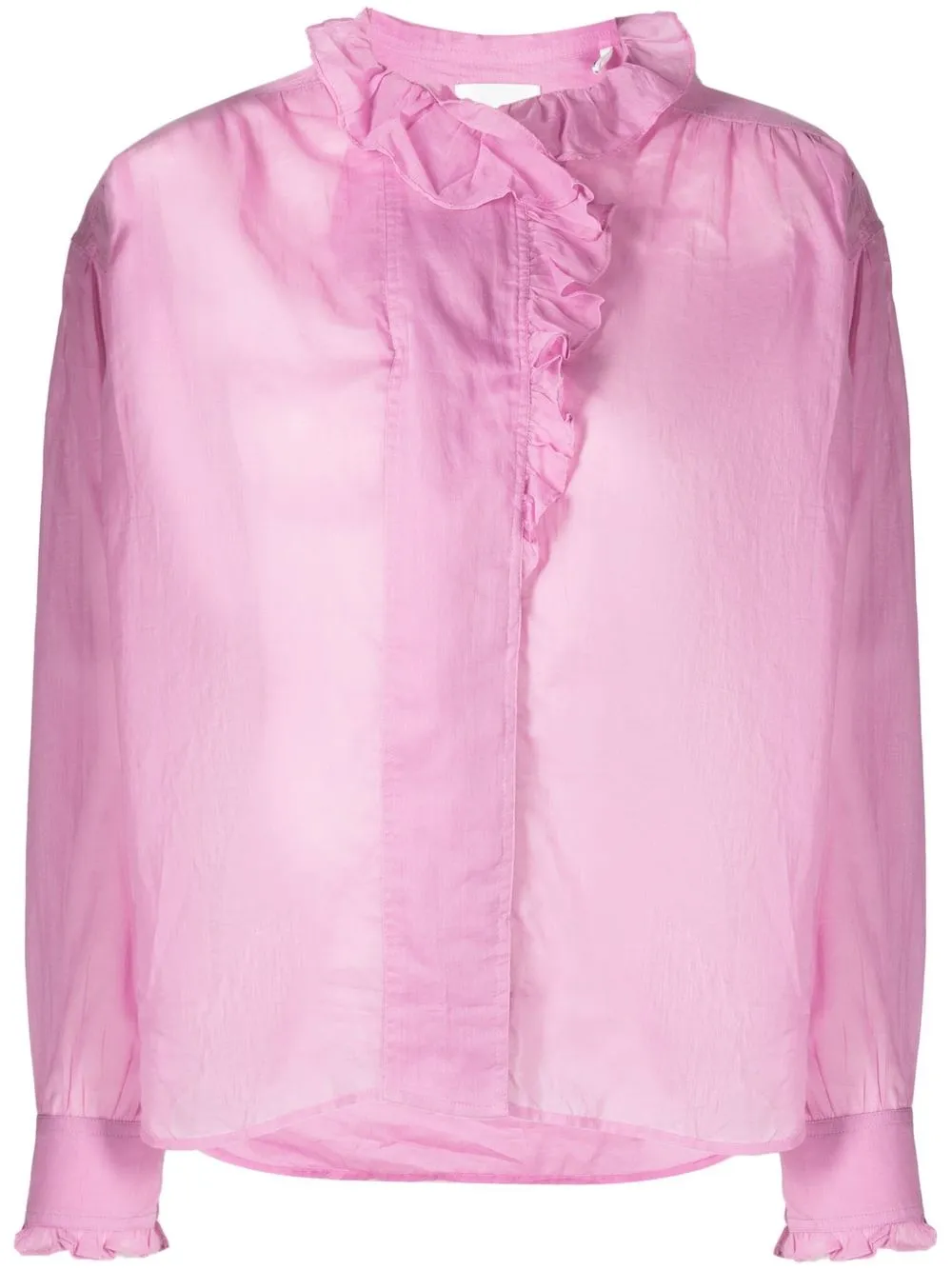 

Isabel Marant Étoile ruffle-trim organic cotton blouse - Pink