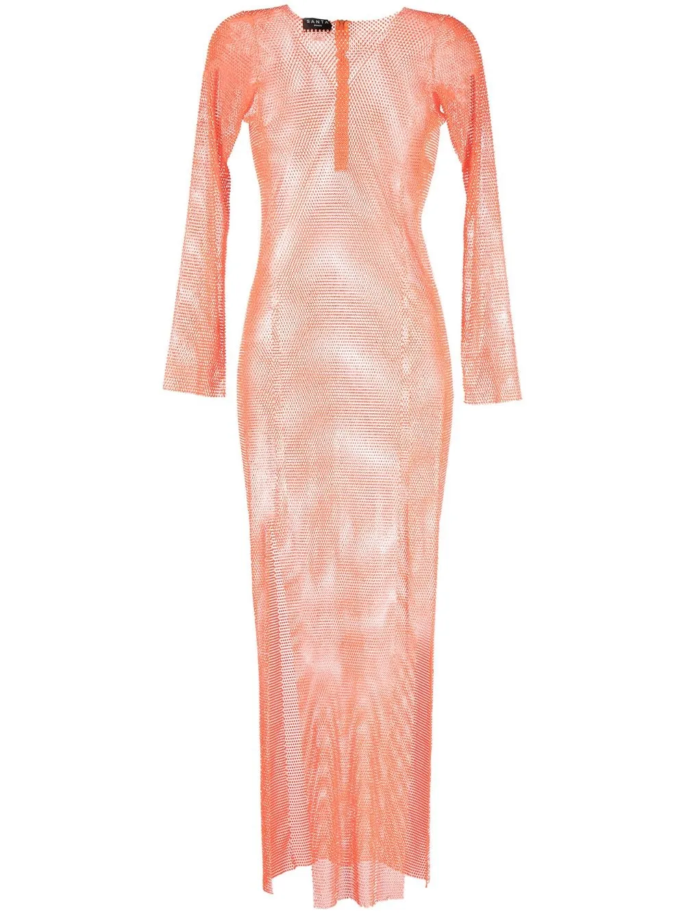

Santa Brands rhinestone transparent long dress - Orange