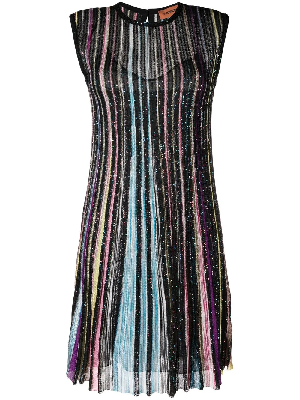 

Missoni striped fine-knit mini dress - Black