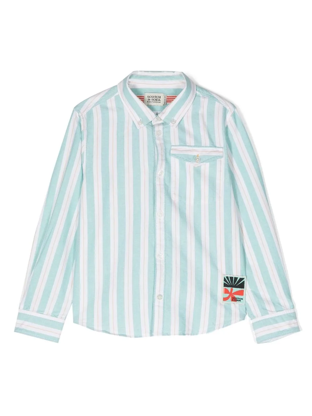 

Scotch & Soda vertical-stripe organic-cotton shirt - Green