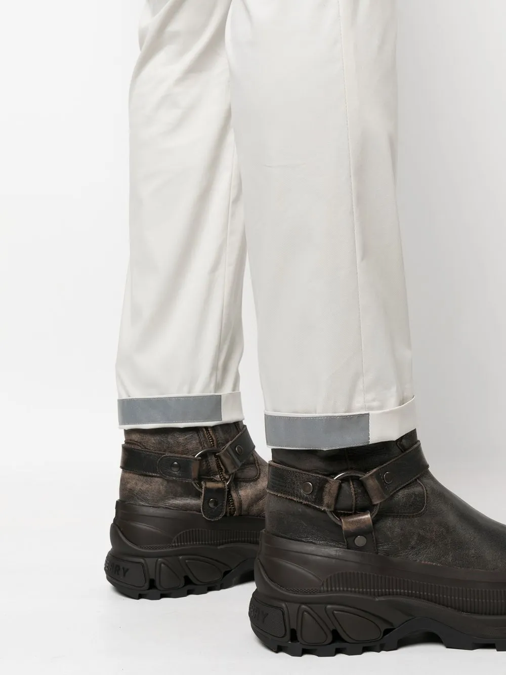 Pt Torino Turned-up Hem Trousers In Neutrals