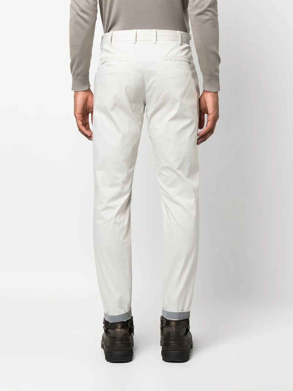 Pt Torino Turned-up Hem Trousers In Neutrals