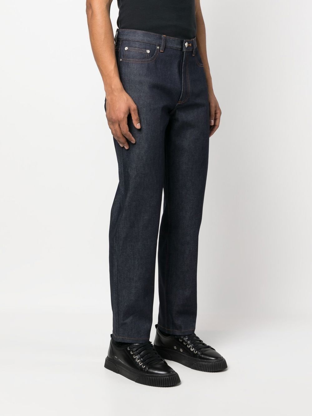 Shop Apc Martin Mid-rise Straight-leg Jeans In Blue