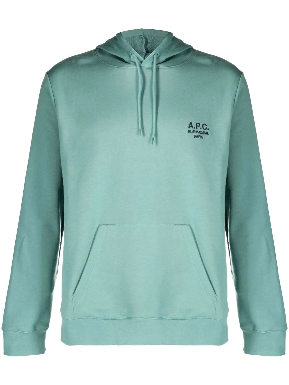 

A.P.C. logo-print drawstring hoodie - Green