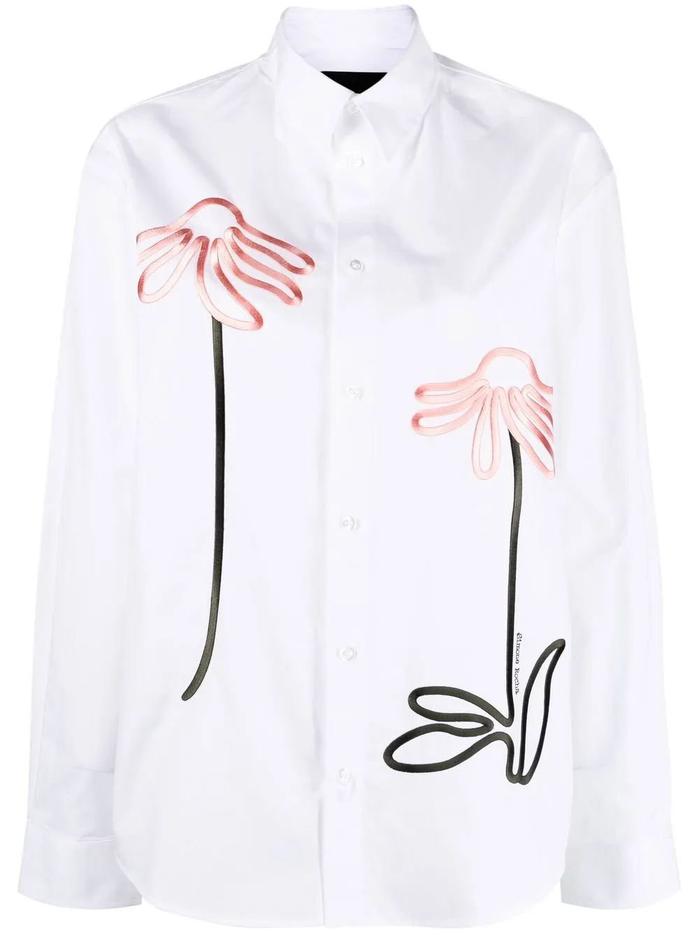 

Simone Rocha floral-embroidered long-sleeve shirt - White