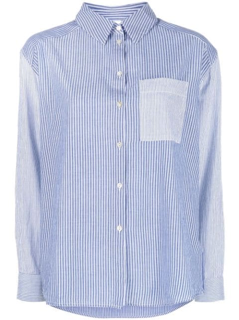 two-tone striped cotton shirt