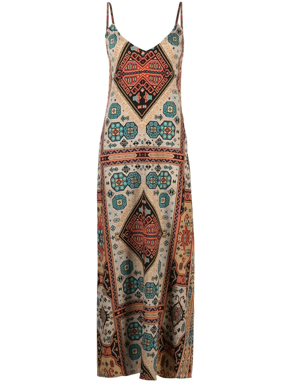 

Pierre-Louis Mascia geometric-print slip dress - Neutrals