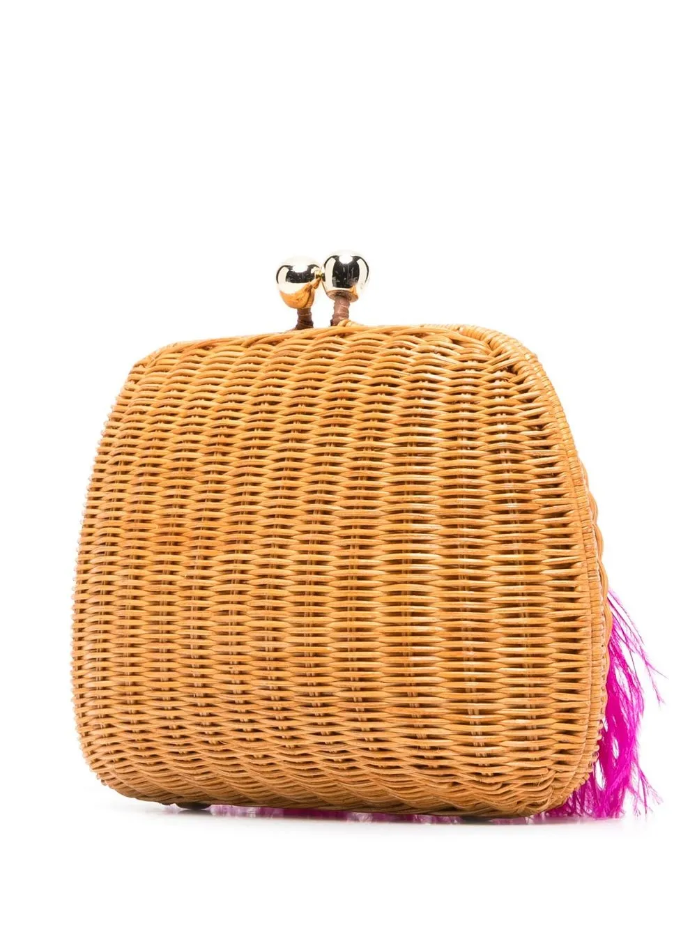 Serpui Feathertrim Basket Crossbody Bag In Brown ModeSens