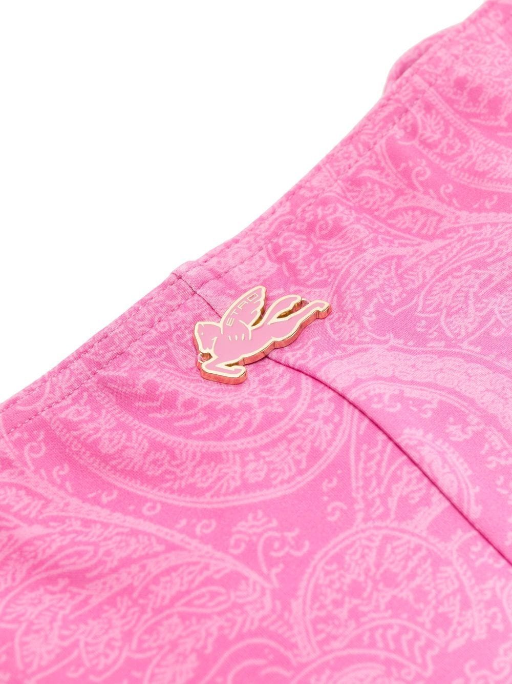 Shop Etro Logo-plaque Paisley-print Bikini In Pink