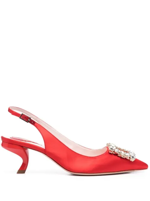 Roger Vivier crystal-buckle slingback pumps