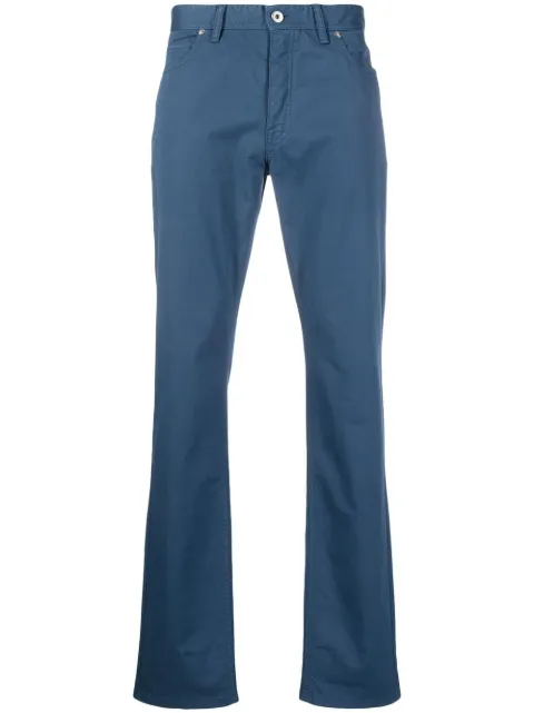 Brioni logo-patch straight-leg trousers