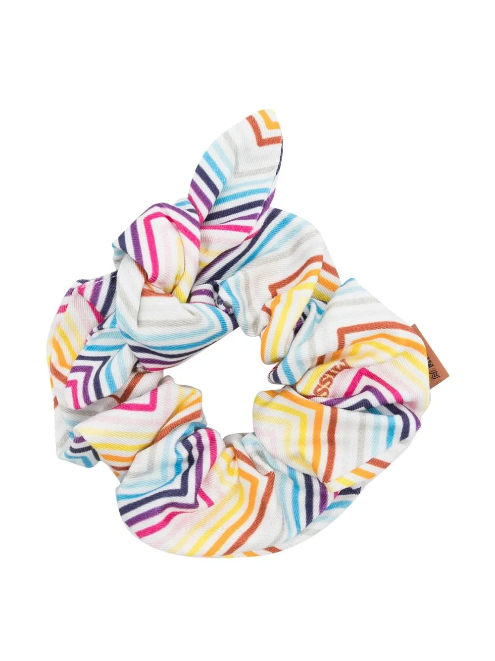 

Missoni Kids knotted zigzag-print scrunchie - White