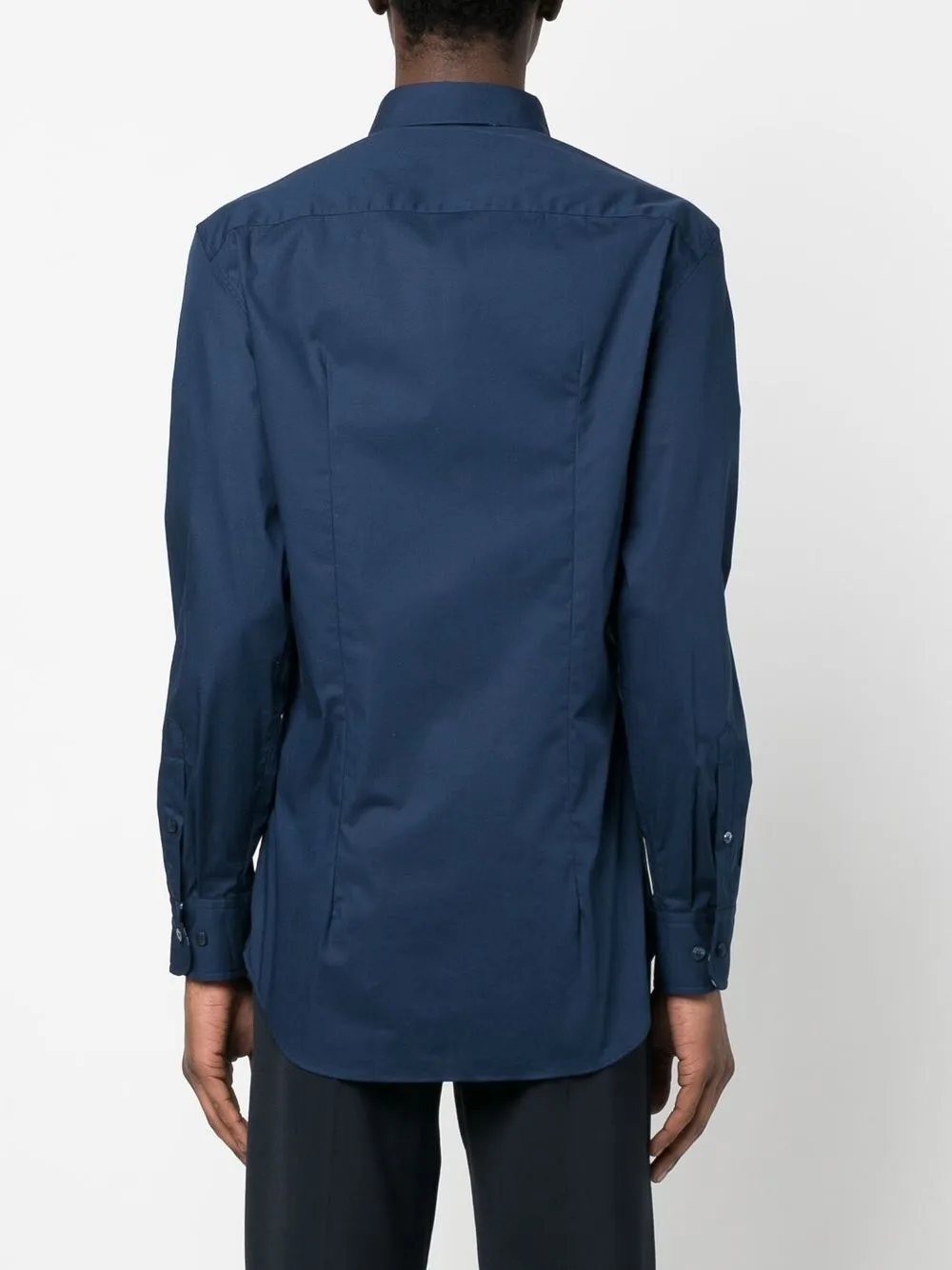 Shop Etro Embroidered-logo Cotton Shirt In Blue