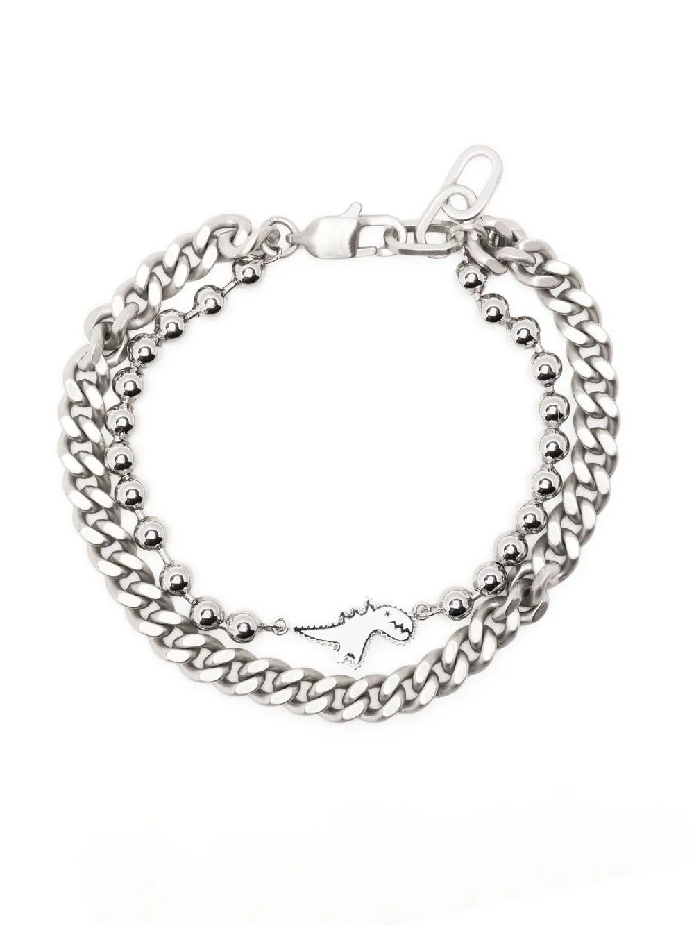 

SPORT b. by agnès b. logo-charm chain bracelet - Silver