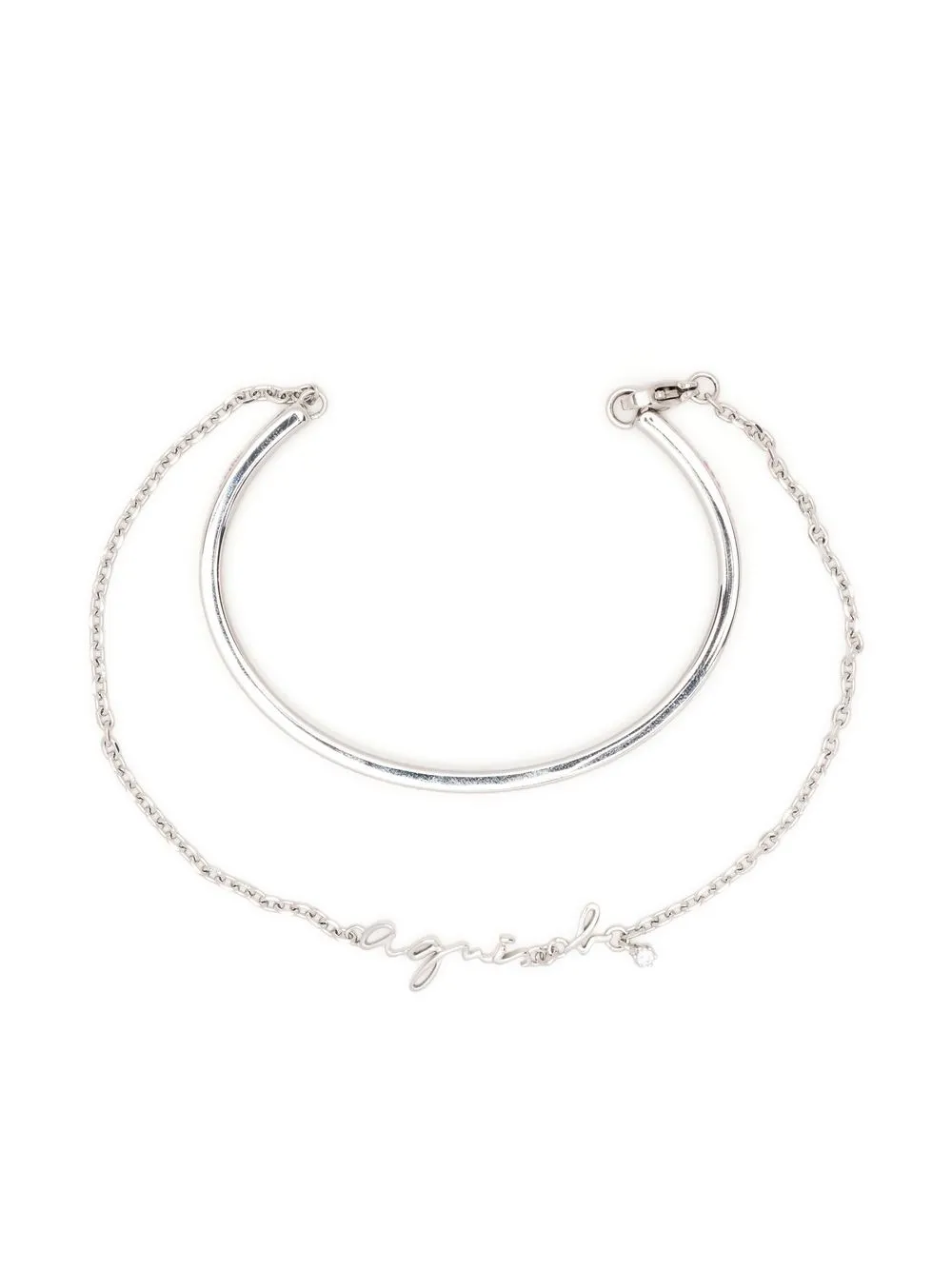 

agnès b. pulsera de cadena doble - Plateado