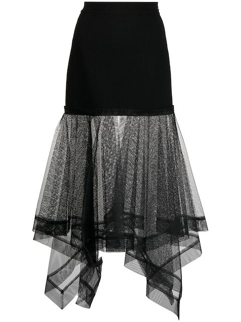 Alexander McQueen high-low hem midi skirt