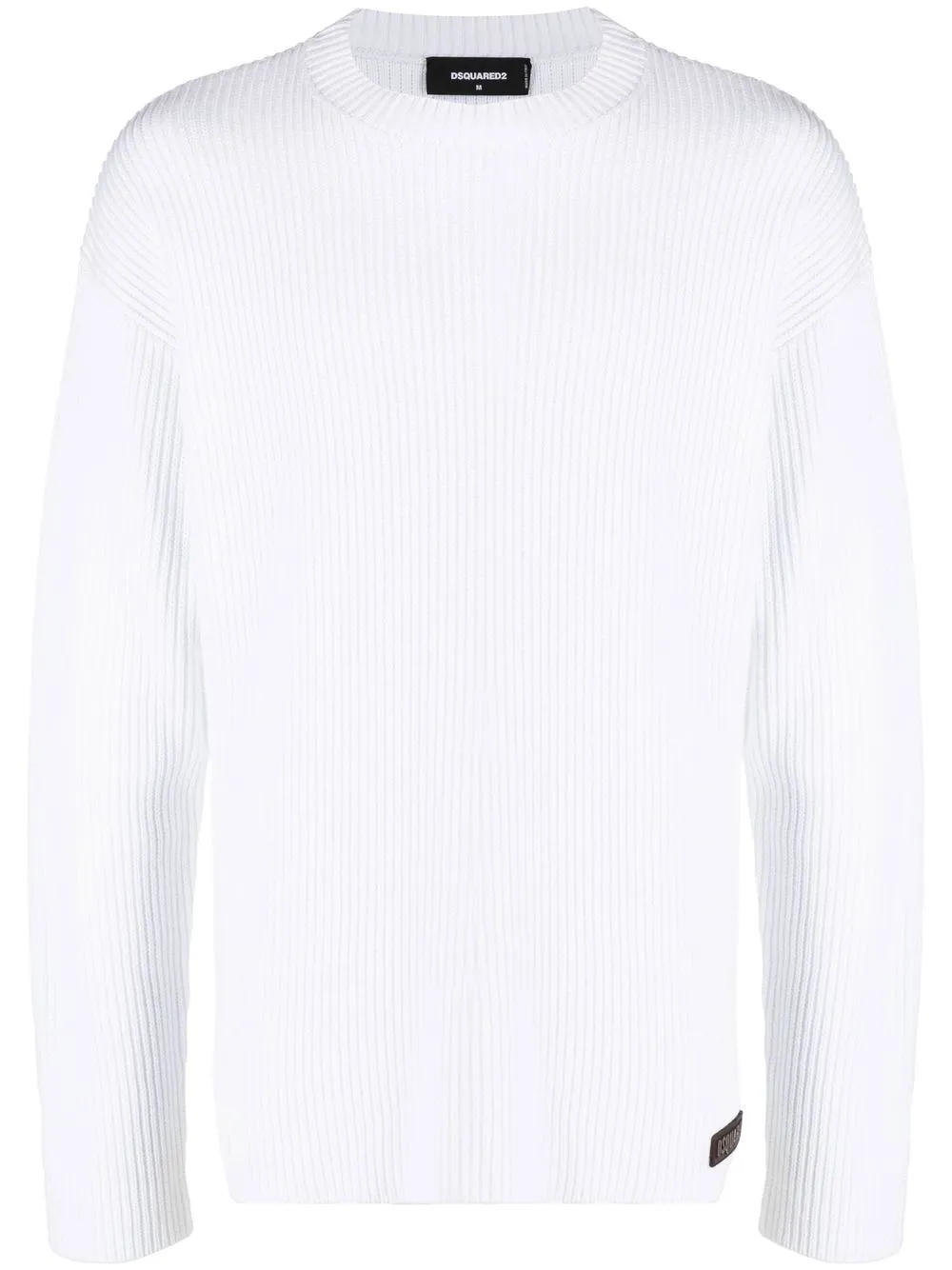 

Dsquared2 logo-patch ribbed-knit jumper - White