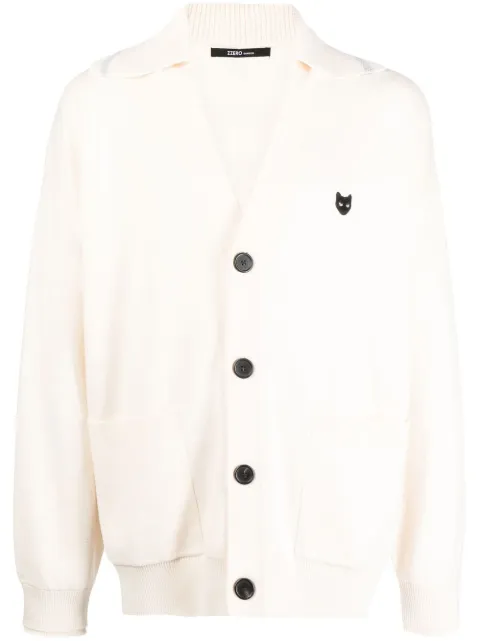 ZZERO BY SONGZIO V-neck logo-patch cardigan