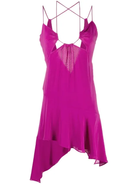 strappy asymmetric mini dress