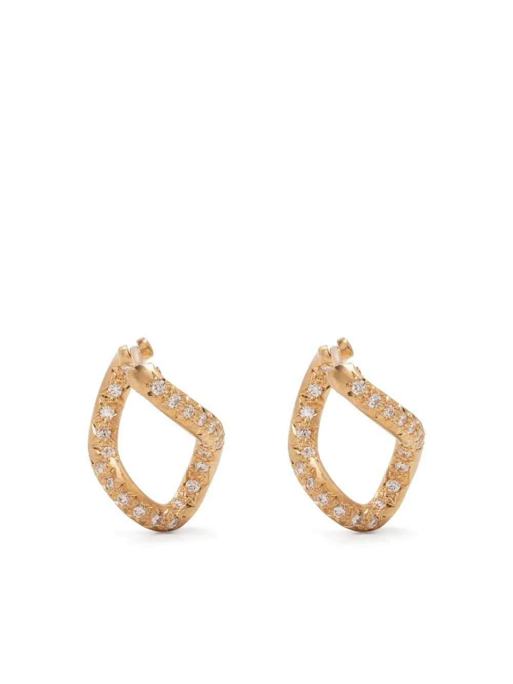 

hum 18kt yellow gold Twist diamond earrings