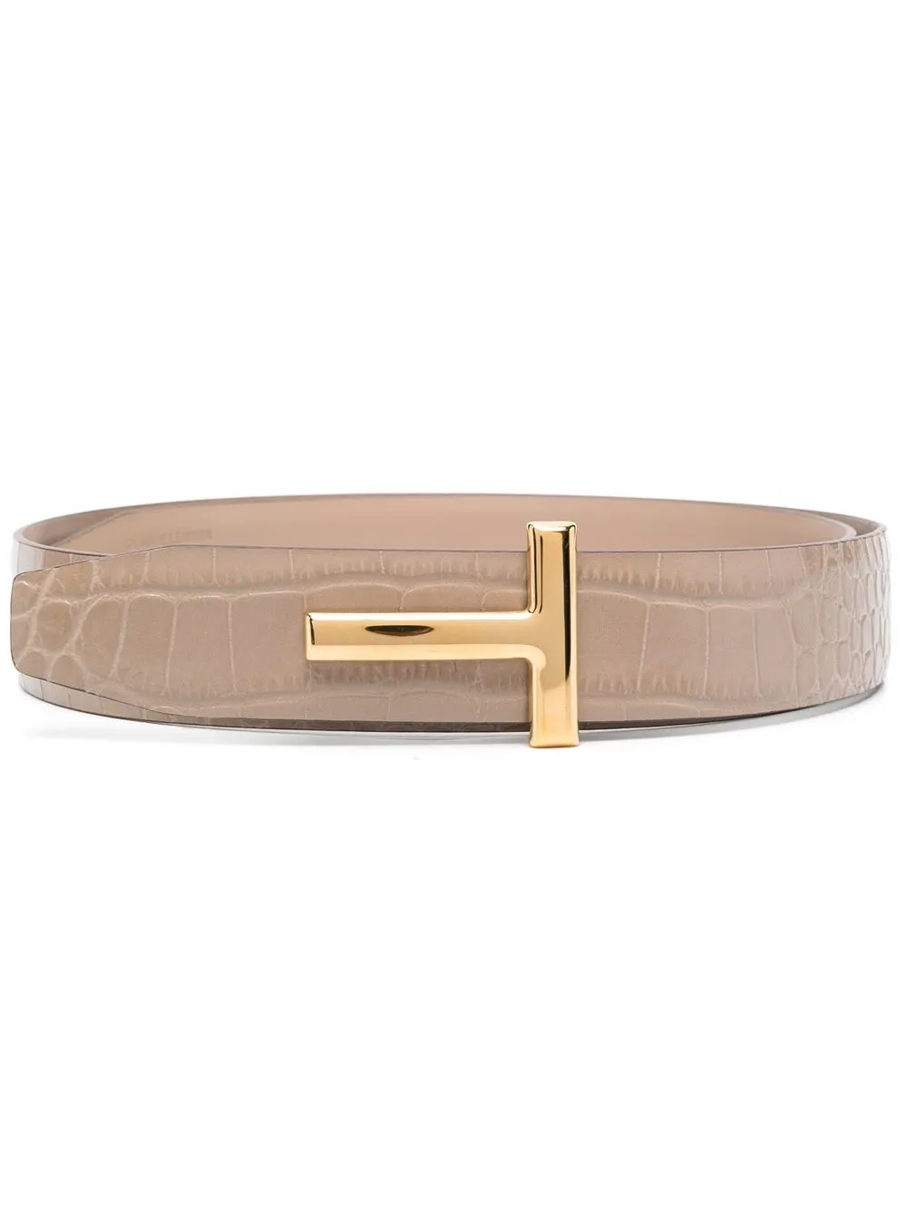 

TOM FORD crocodile-embossed shiny leather belt - Neutrals