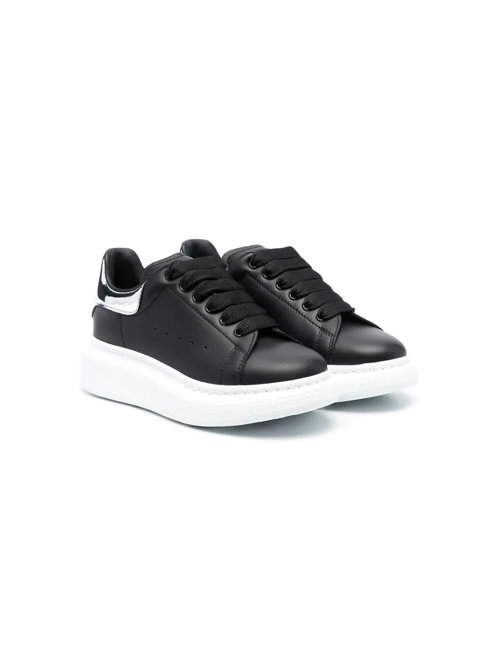 

Alexander McQueen Kids calf-leather lace-up sneakers - Black