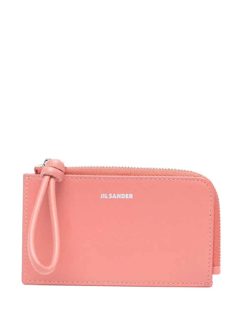 

Jil Sander logo-stamp zipped leather purse - Pink