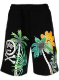 BARROW palm tree-print track shorts - Black