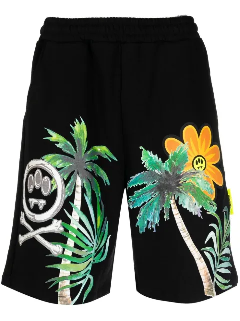 BARROW palm tree-print track shorts