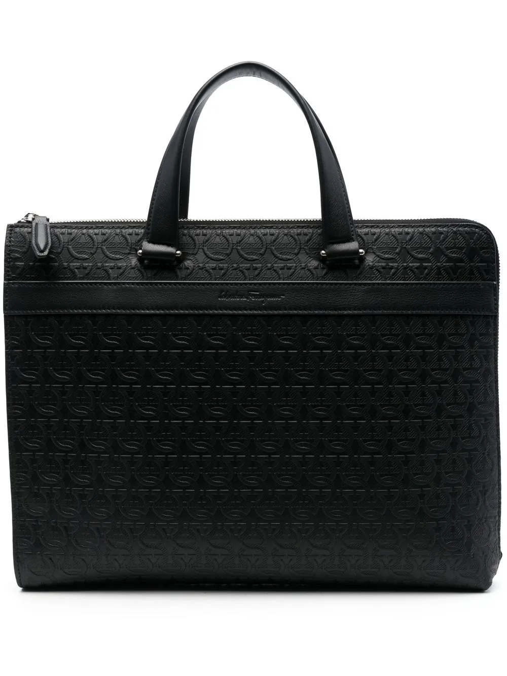 

Ferragamo Gancini-pattern laptop case - Black