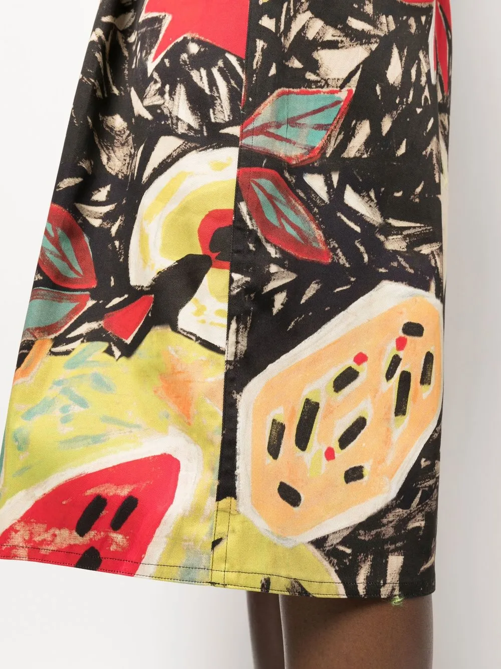 Sofie D'hoore Selena Fruit-print Midi Skirt In Schwarz