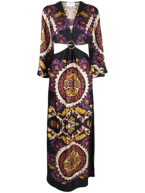 Ba&Sh cut-out floral-print long dress