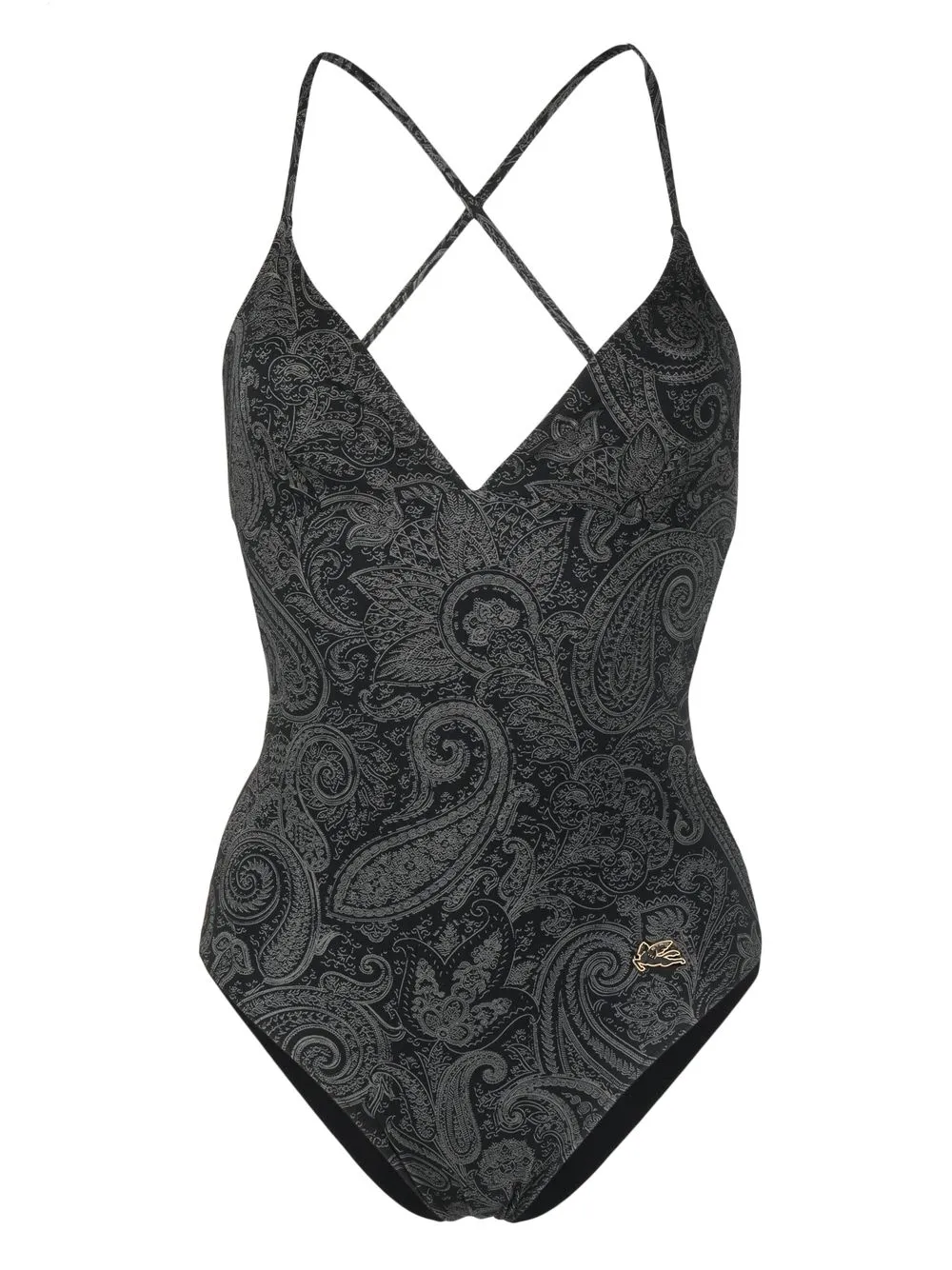 

ETRO logo-patch detail swimsuit - Black