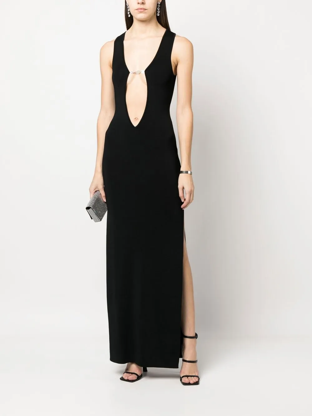 Aya Muse Jurk met kettingdetail - Zwart