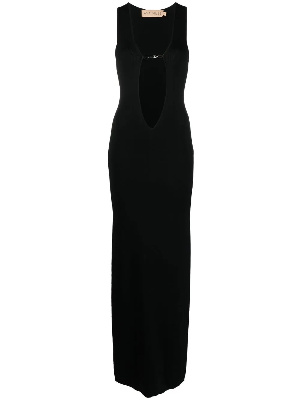

Aya Muse chain-detail ribbed maxi dress - Black