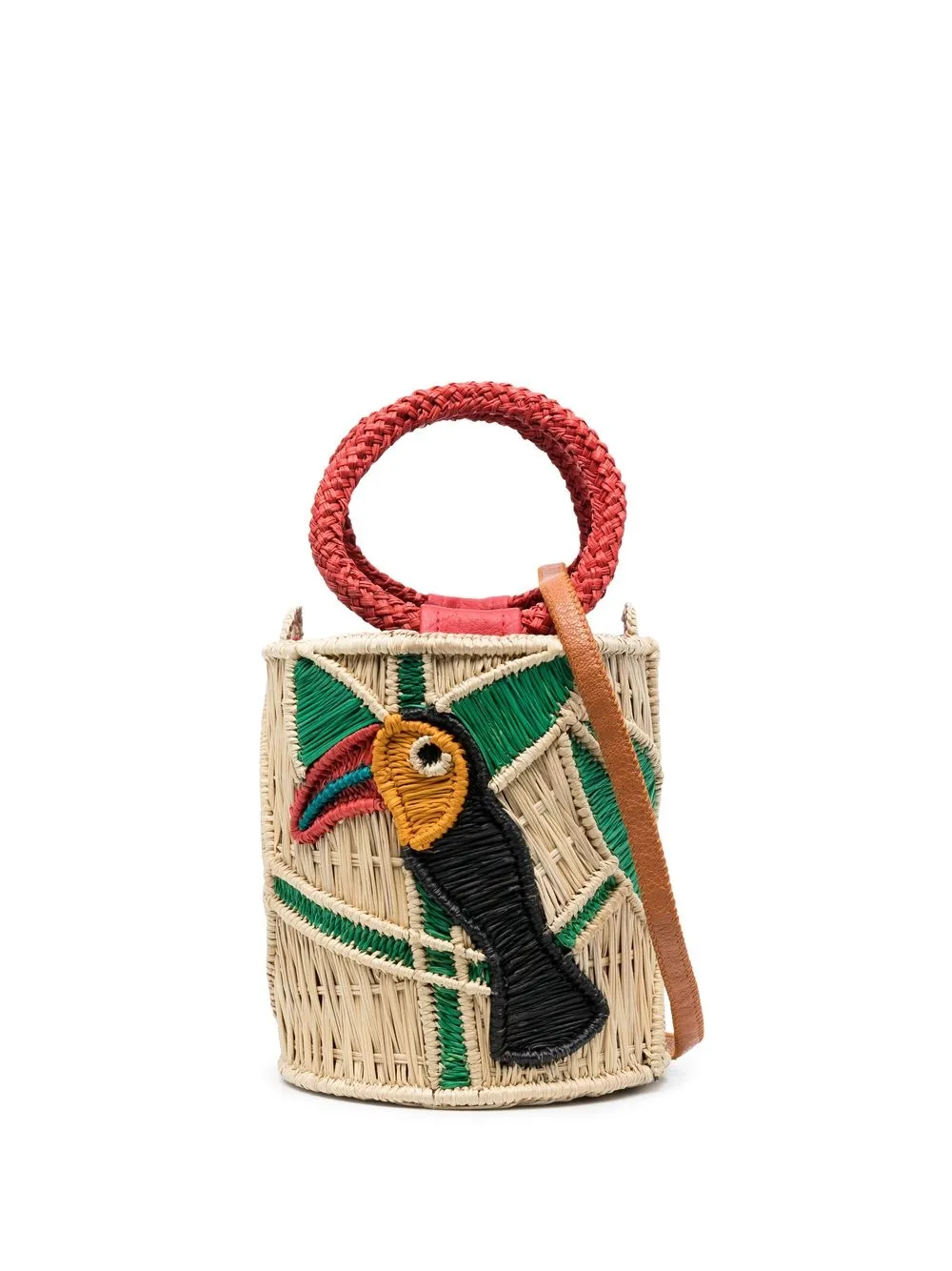 

SERPUI woven toucan bucket bag - Red