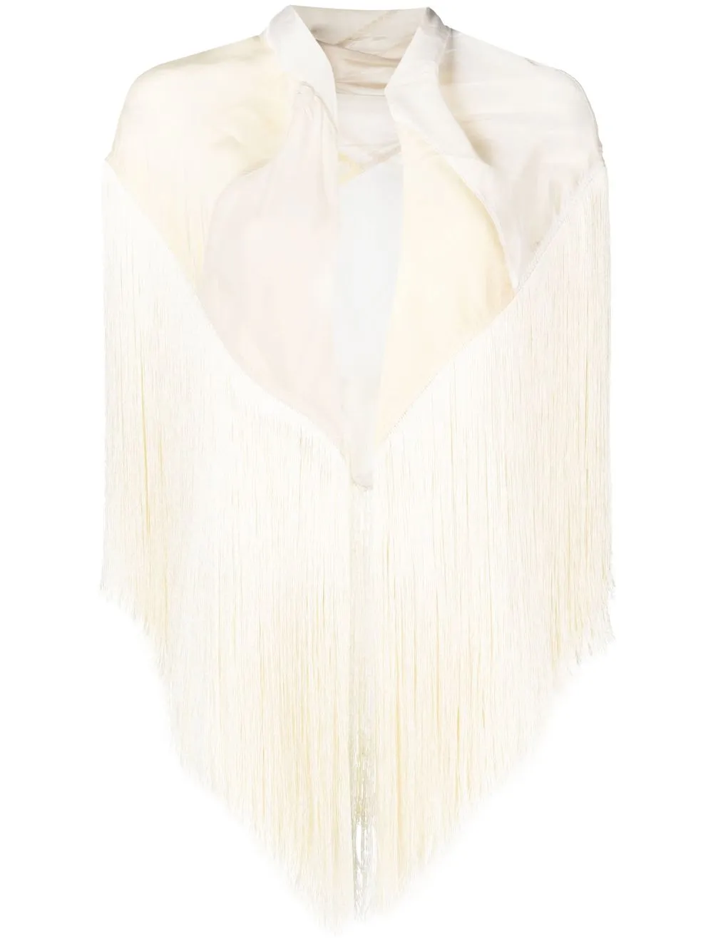 

Anna October fringed shawl cape - Neutrals