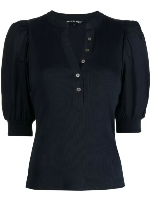 Veronica Beard button-up puff sleeves top