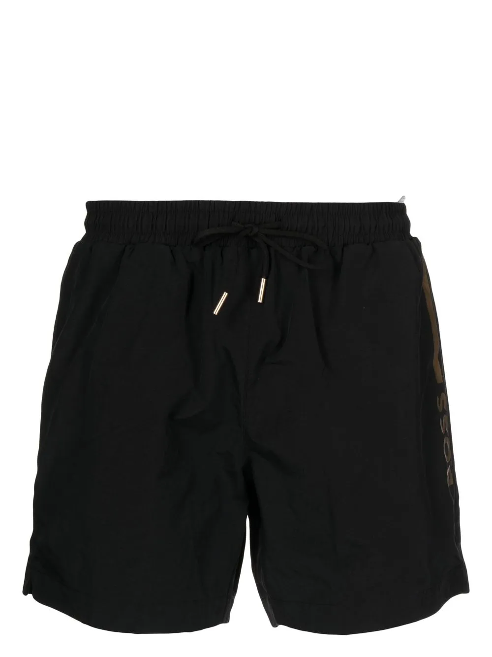 

BOSS Ole logo-print swim trunks - Black