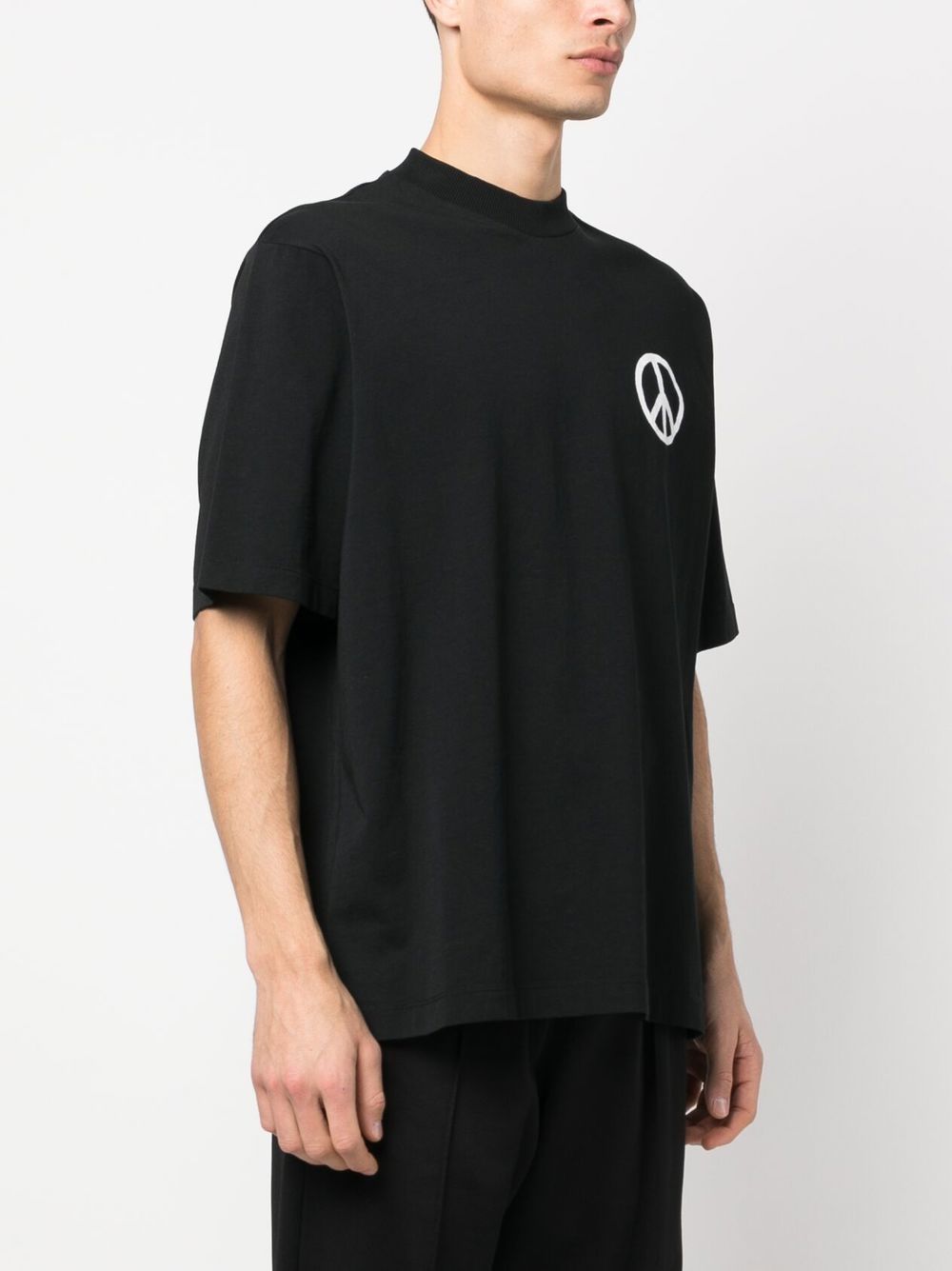 Shop Marcelo Burlon County Of Milan Peace-logo Short-sleeve T-shirt In Black