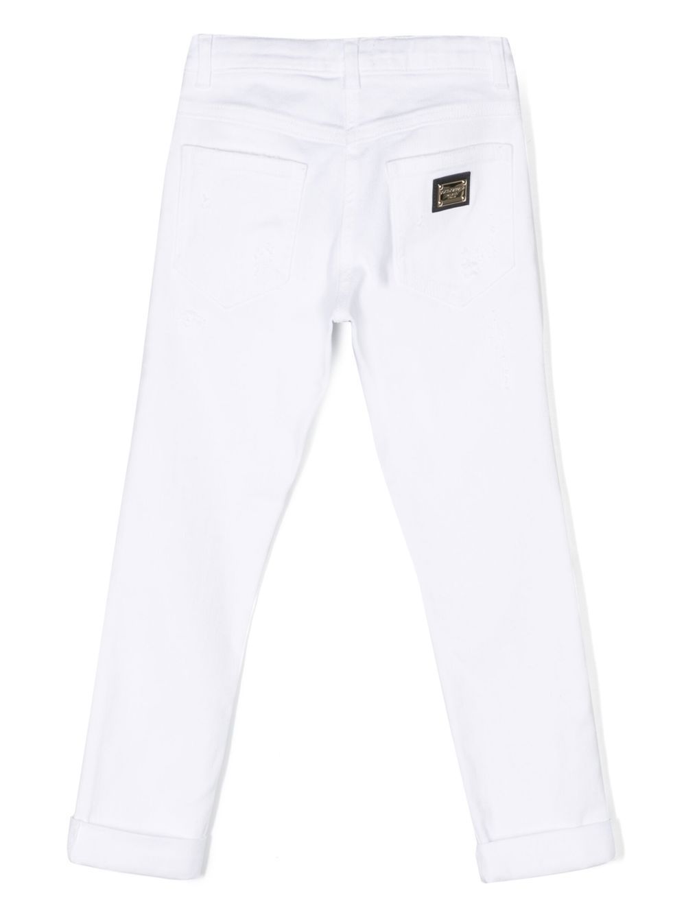 Dolce & Gabbana Kids Jeans met logoplakkaat - Wit