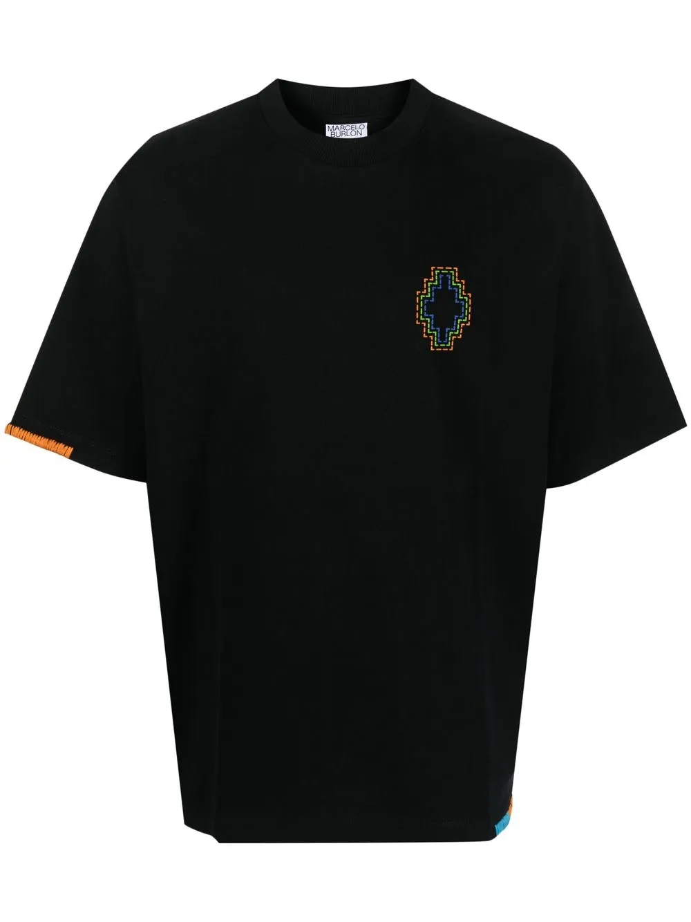 

Marcelo Burlon County of Milan embroidered-logo cotton T-shirt - Black