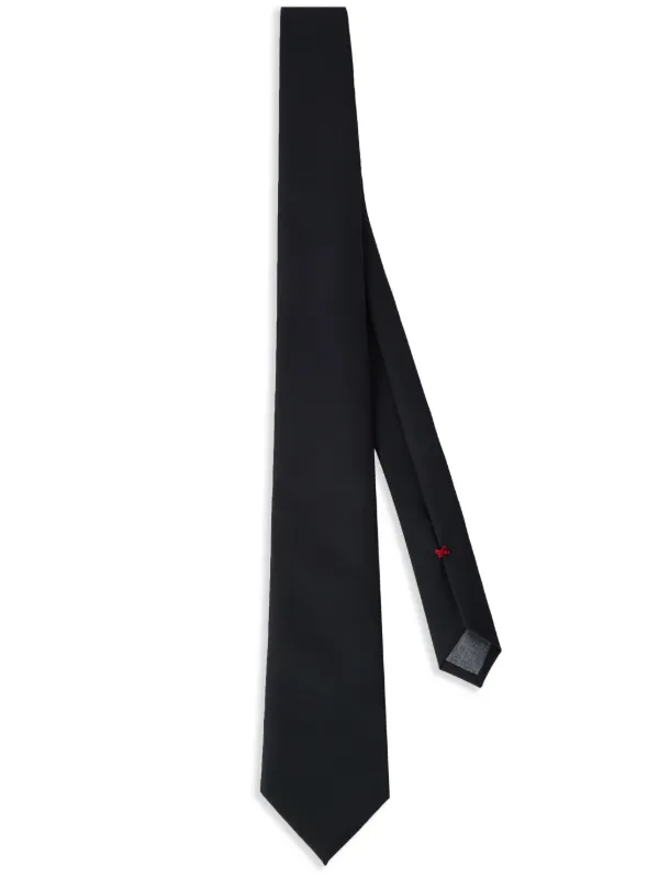 Brunello Cucinelli Narrow Pointed-tip Tie in Black