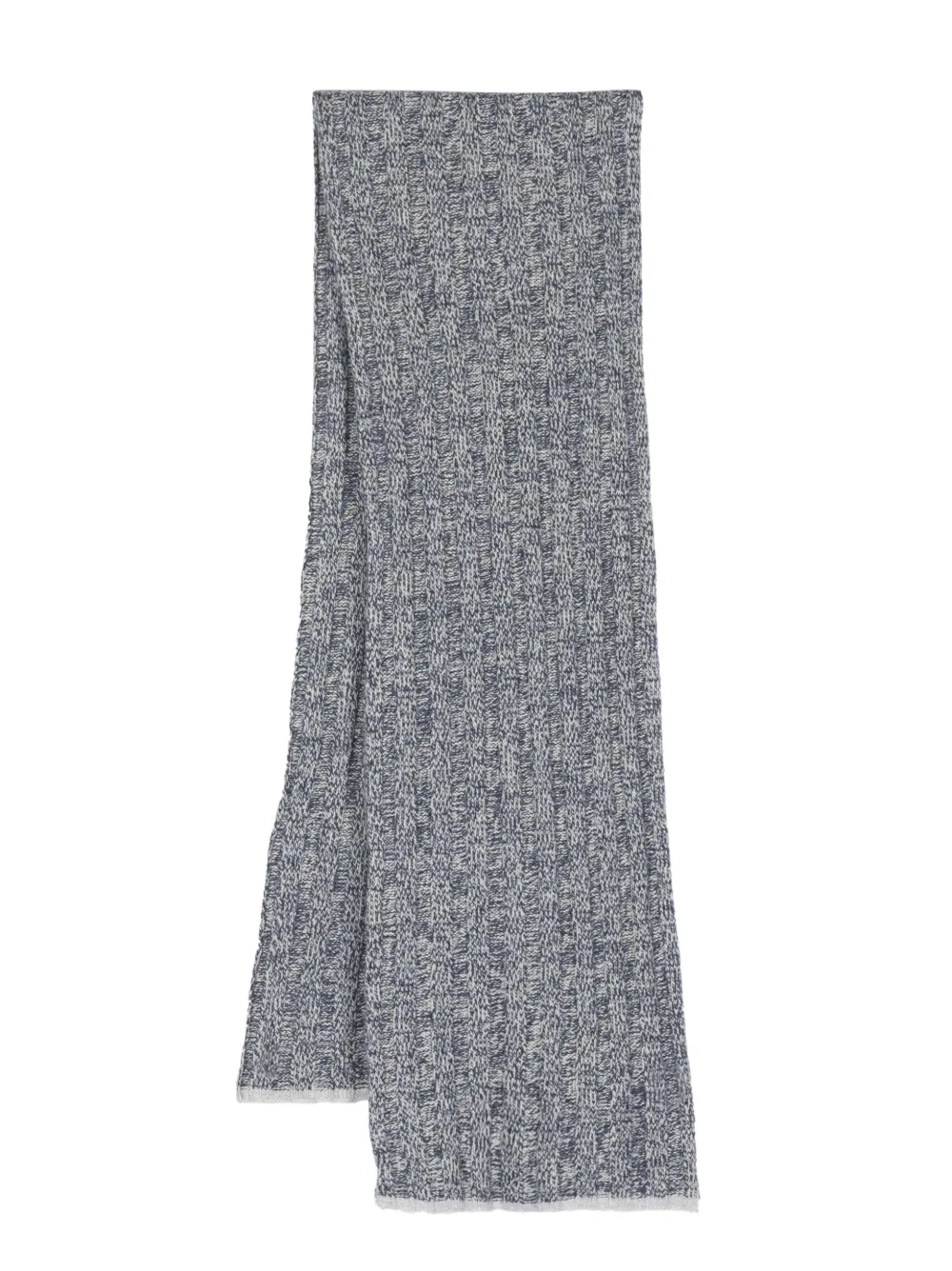 Brunello Cucinelli リブニット カシミアスカーフ - ブルー Brunello Cucinelli リブニット カシミアスカーフ - ブルー