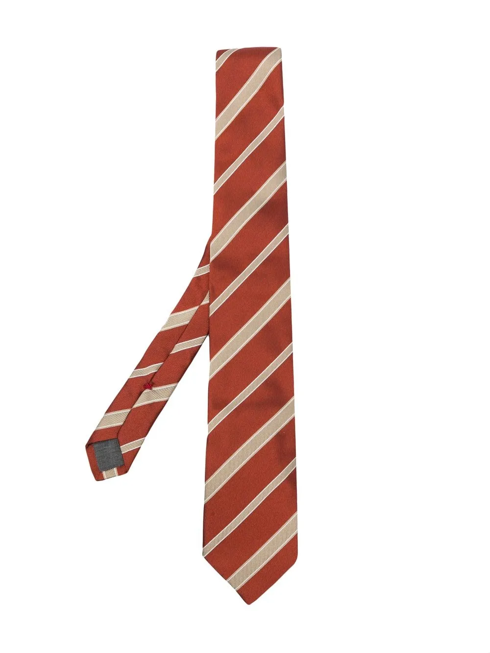 

Brunello Cucinelli silk stripe-print tie - Orange