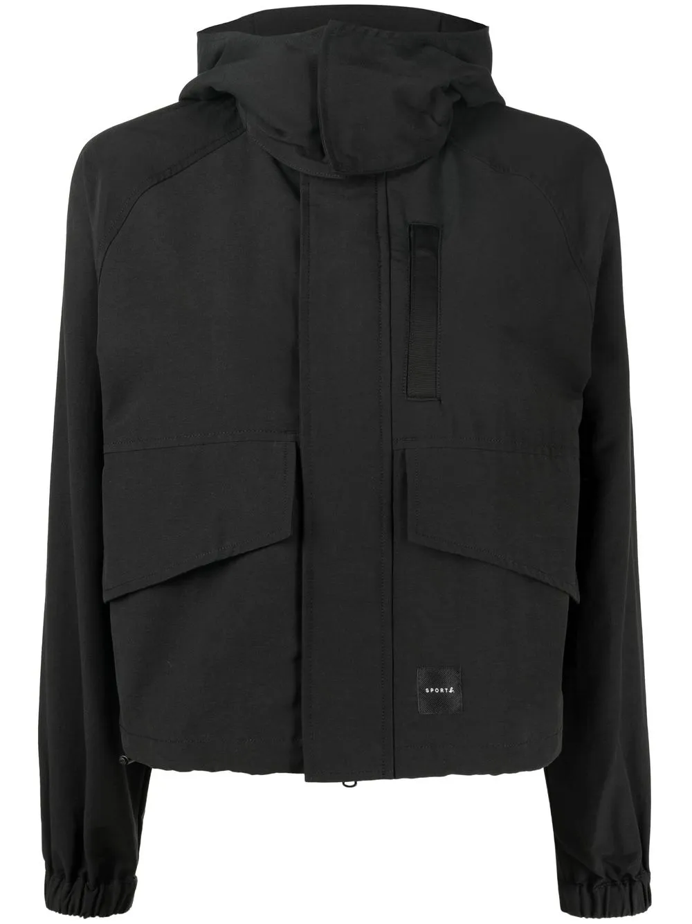 

SPORT b. by agnès b. logo-patch hooded jacket - Black