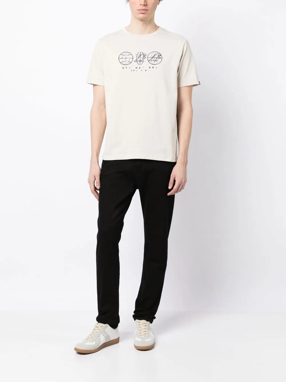 SPORT b. by agnès b. T-shirt met borduurwerk - Bruin